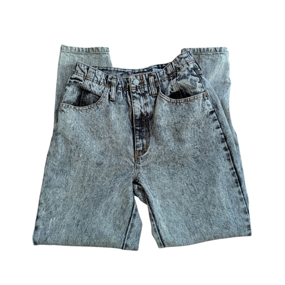 Vtg 80s/90s Stonewash Jordache Gray High Rise Ankle Snaps Jeans W28 L30 - Picture 2 of 10